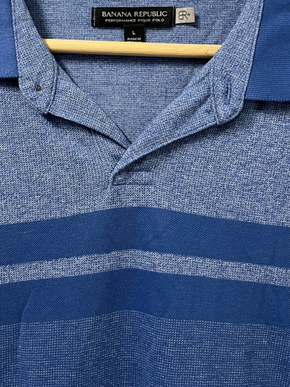Banana Republic Men's Two-Tone Blue Stripe Polo